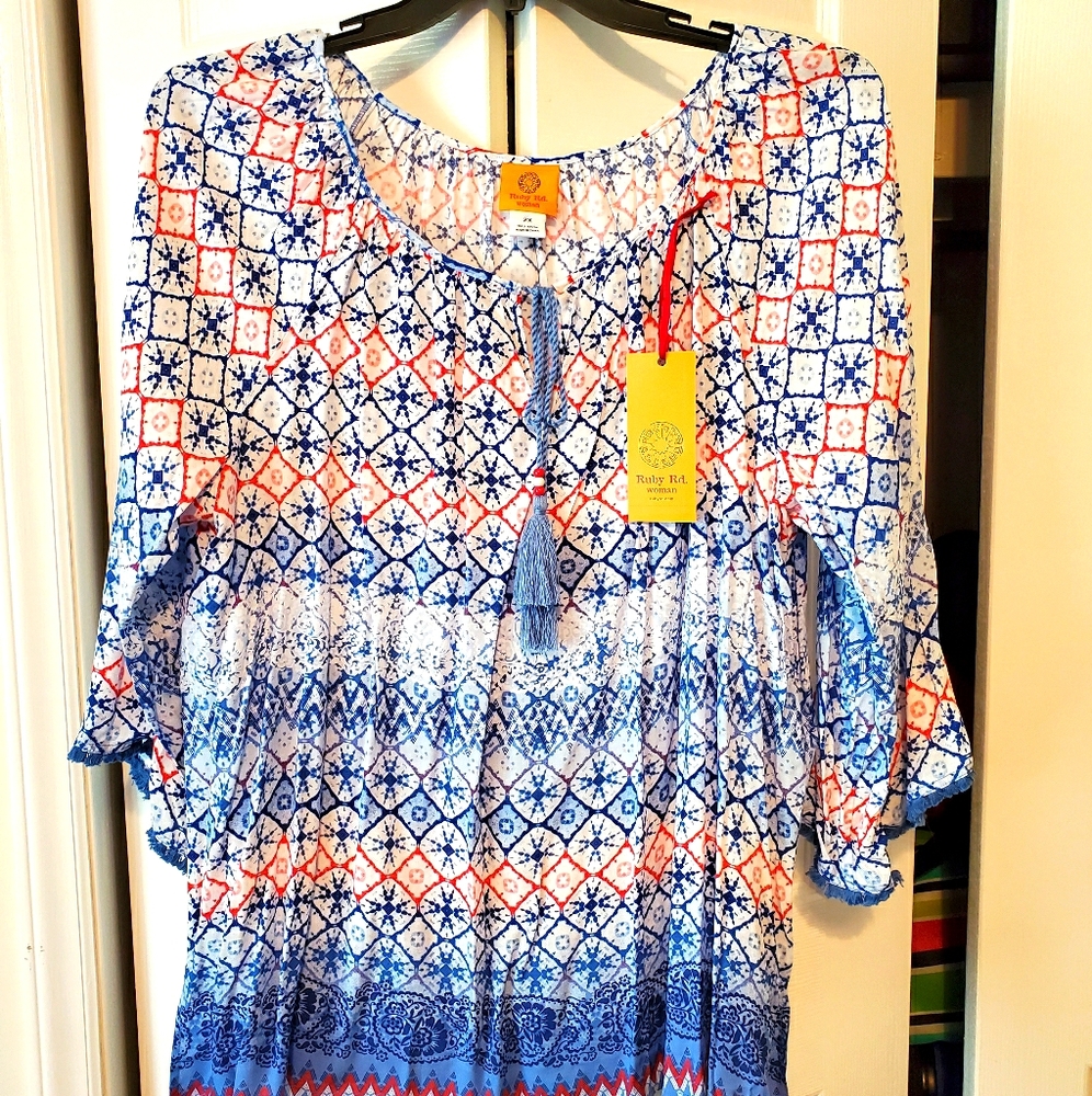 New Ruby Red Blouse 2X